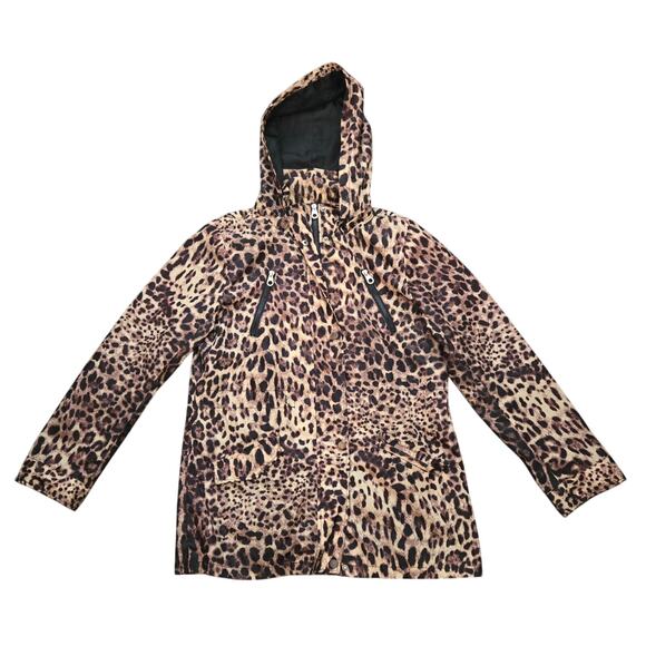 Kelyna Paris Womens Animal Print Raincoat with Detachable Hood Size Large - Picture 1 of 14